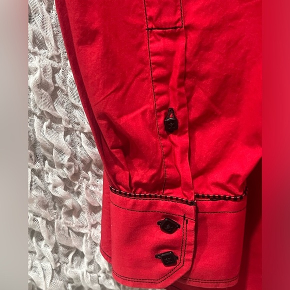 STEVEN LAND FITTED COTTON RED SHIRT MENS BOLD, STATEMENT, CASUAL WEAR SIZE XL. - Picture 6 of 10